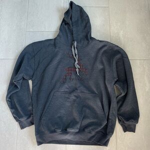 St. Jude Gray Hoodie with Plaid Reindeer Design